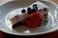 Blueberry cheese cake for dessert in the Cabana Cafe