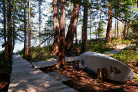 Two boards ready for stand up paddle boarding at Cabana Desolation Eco Resort